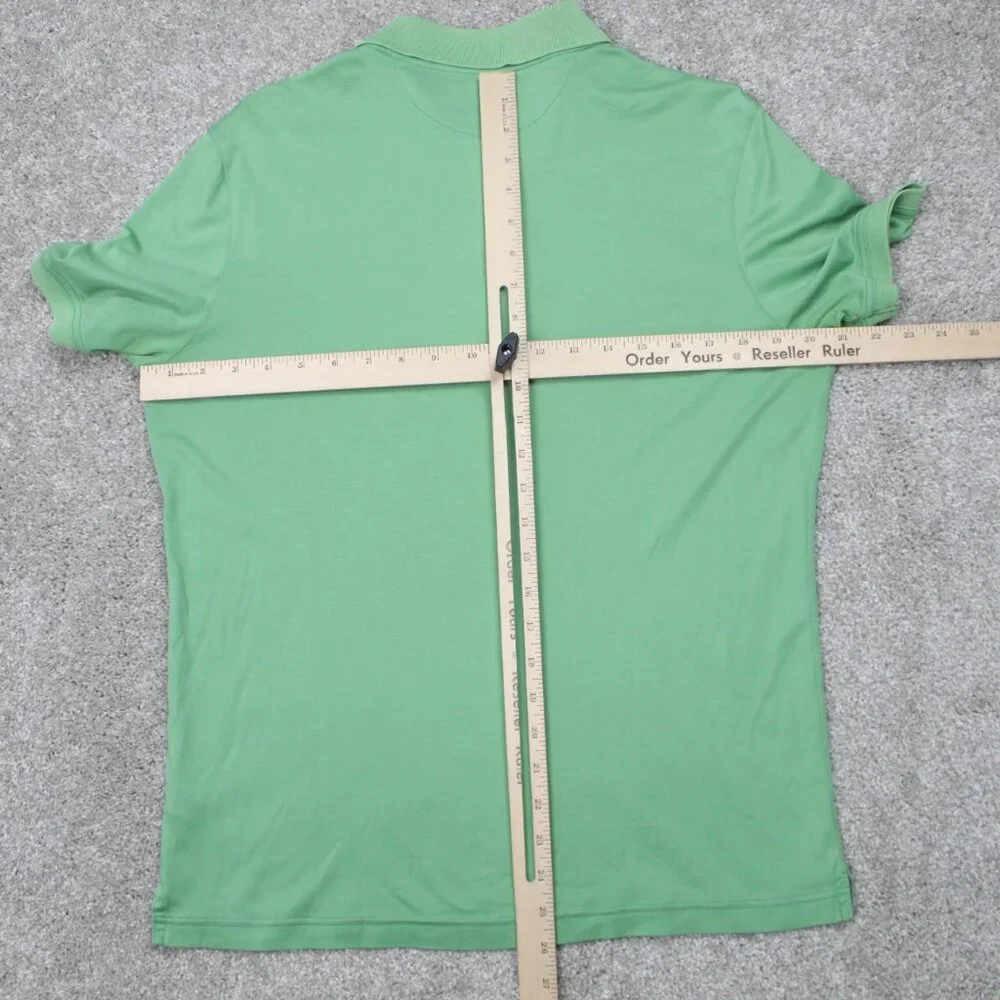Banana Republic Polo Shirt Mens Medium Green 100% Cotton Short‎ Sleeve Pullover